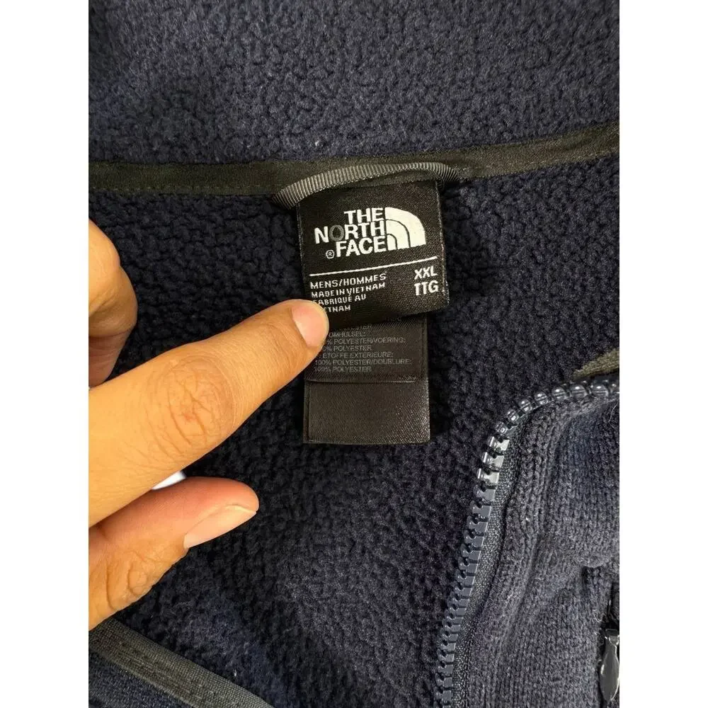 The North Face Full Zip Fleece Jacket Men's XXL Navy Blue Outdoor